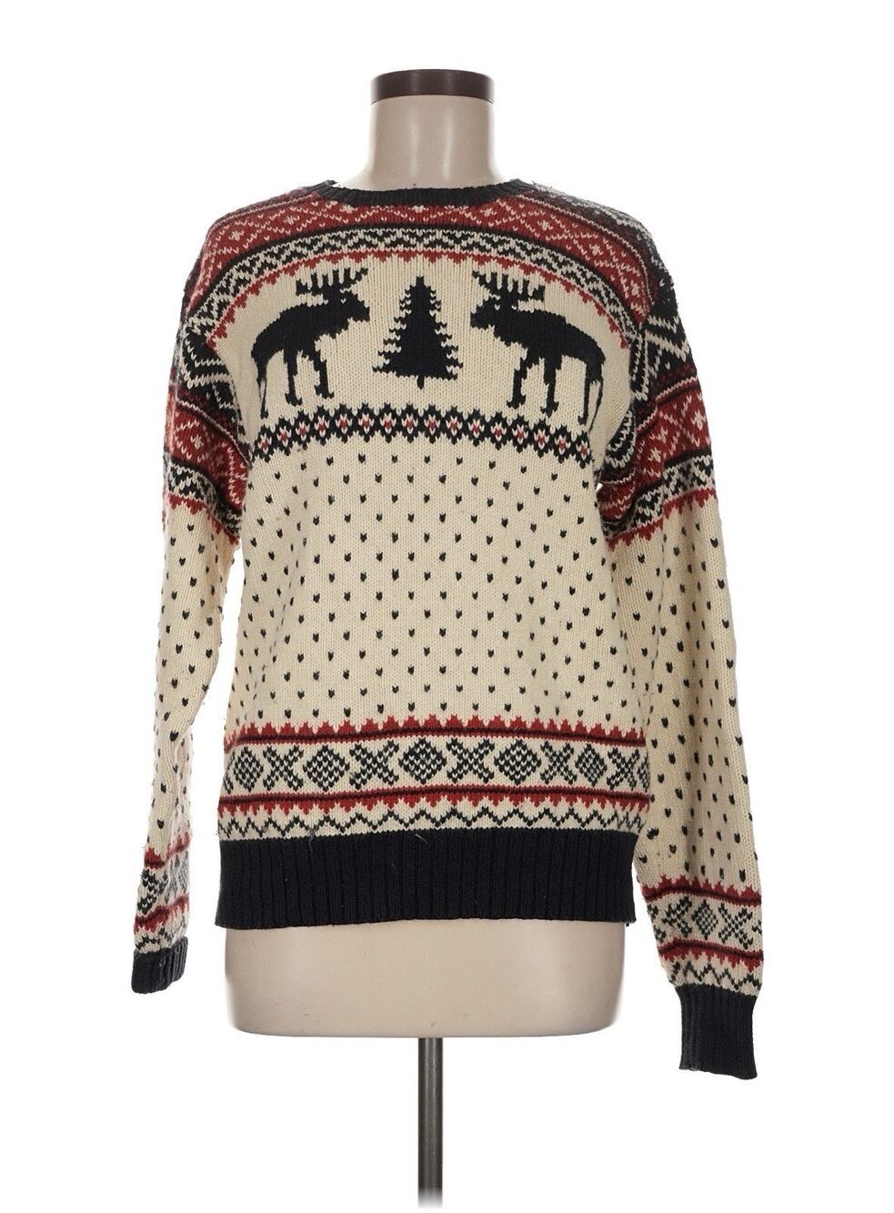 VTG Polo Ralph Lauren Christmas Winter Moose Tree Cashmere Angora Sweater M
